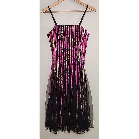 Dresses & Skirts - Y2K Romantic Floral Black Tulle Cocktail Formal Dress Womens S Witchy Fairygoth